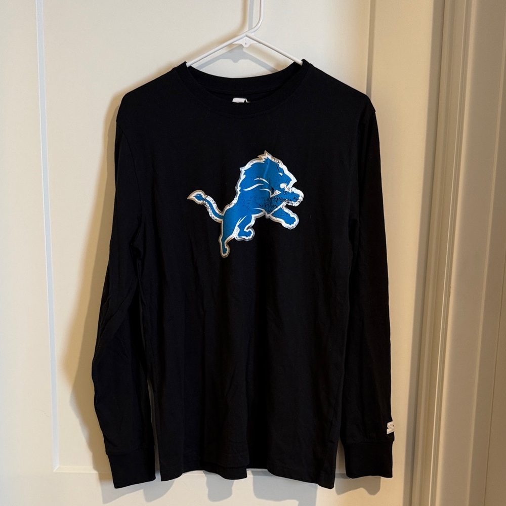 Black Long Sleeve Shirt with Blue Lion Logo